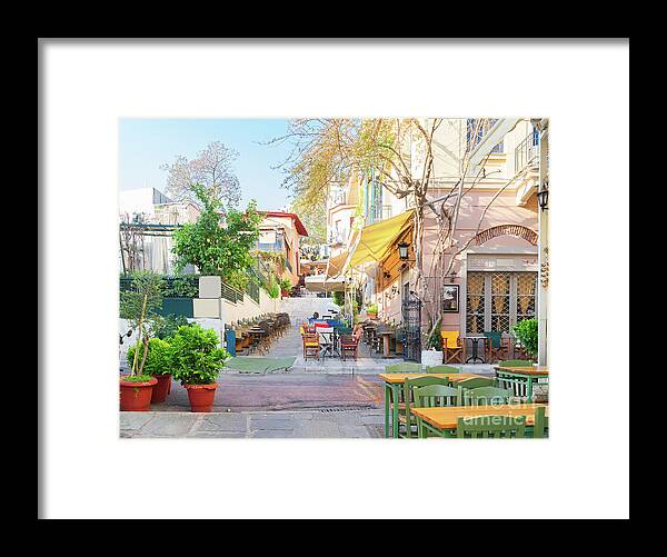 Athens Framed Print featuring the photograph Street of Athens, Greece by Anastasy Yarmolovich