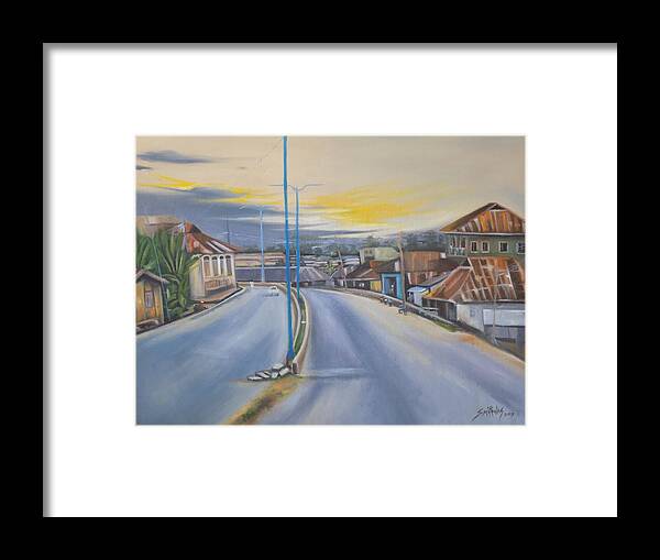 Sky Framed Print featuring the painting Street Of Oshogbo by Olaoluwa Smith