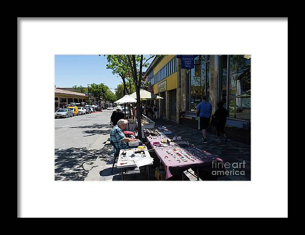 Wingsdomain Framed Print featuring the photograph Street Vendors on Telegraph Avenue at University of California Berkeley DSC6236 by San Francisco