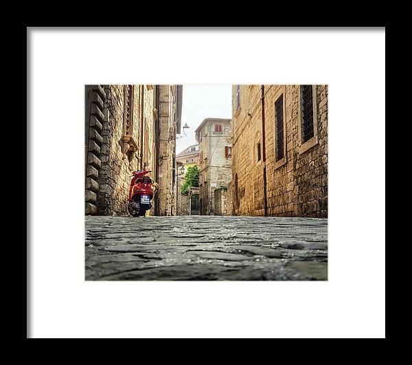 Vespa Framed Print featuring the photograph Streets of Italy by Alessandro Della Pietra