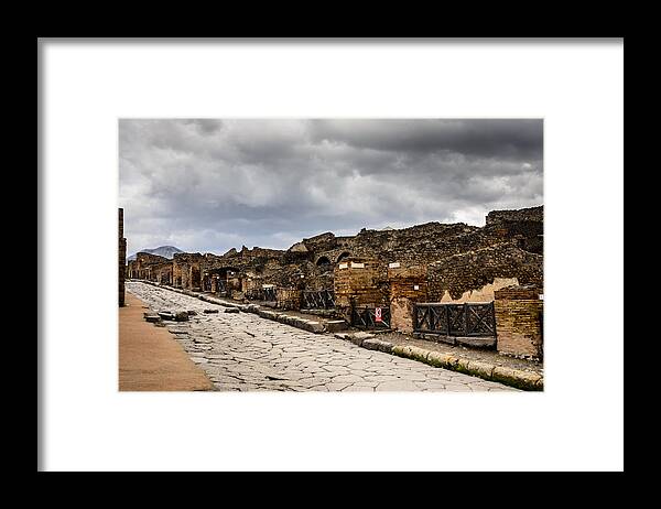 Ancient Framed Print featuring the photograph Streets of Pompeii by Debra Martz