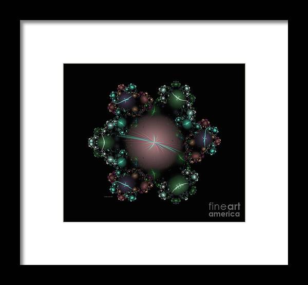 Abstract Framed Print featuring the digital art String of Jewels by Shari Nees