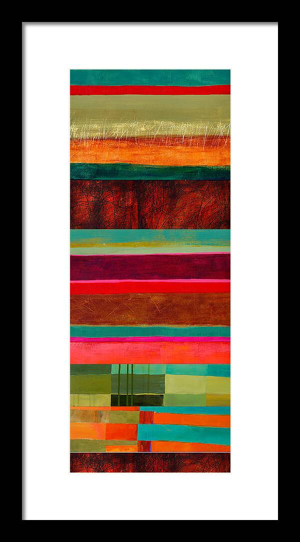 Abstract Art Framed Print featuring the painting Stripe Assemblage 1 by Jane Davies
