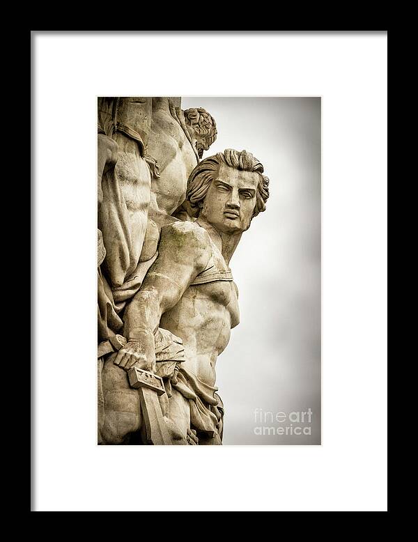 Arc De Triomphe Framed Print featuring the photograph Strong Warrior of Victory at Arc de Triomphe, Paris by Liesl Walsh