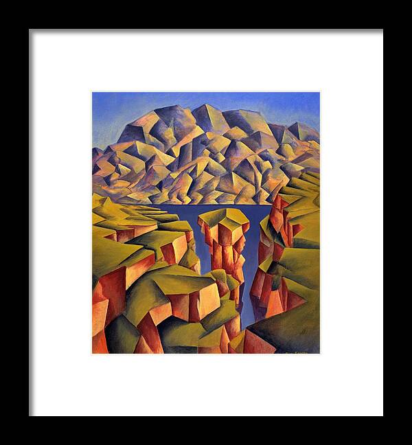 Landscape Framed Print featuring the painting Structured landscape by Alan Kenny