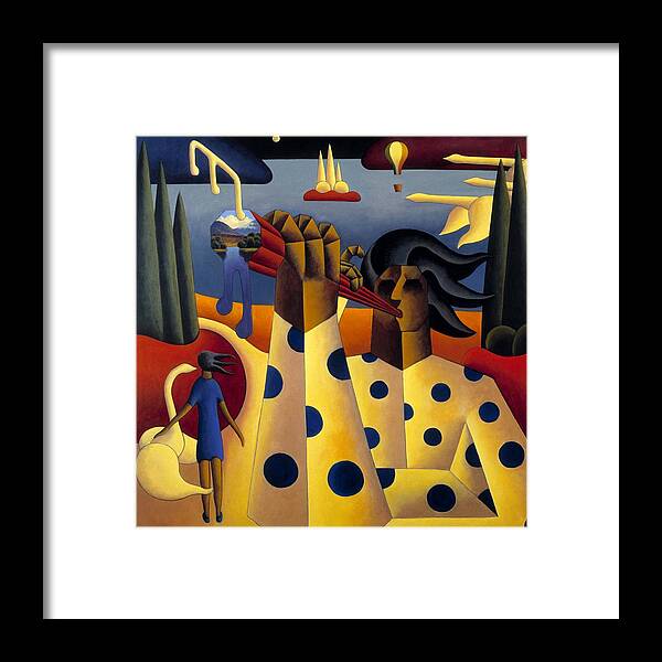 Paintings Alan Kenny Framed Print featuring the painting Structured Musician Maam valley by Alan Kenny