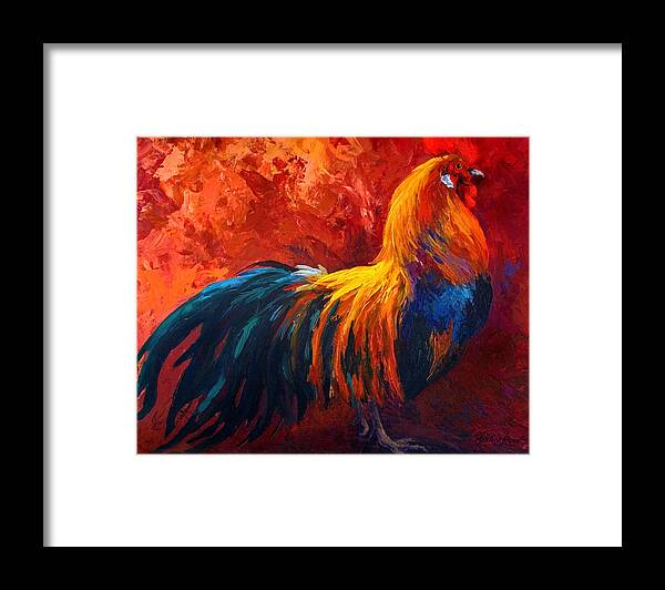 Rooster Framed Print featuring the painting Strutting His Stuff by Marion Rose