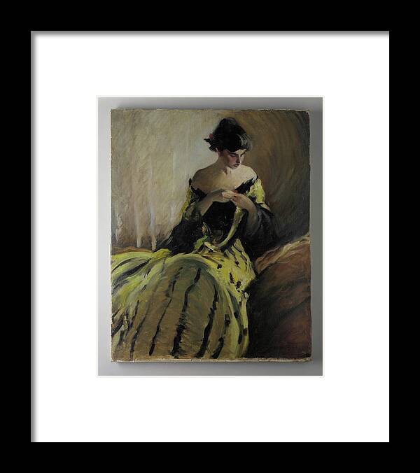 Study In Black And Green (oil Sketch) Framed Print featuring the painting Study in Black and Green by MotionAge Designs