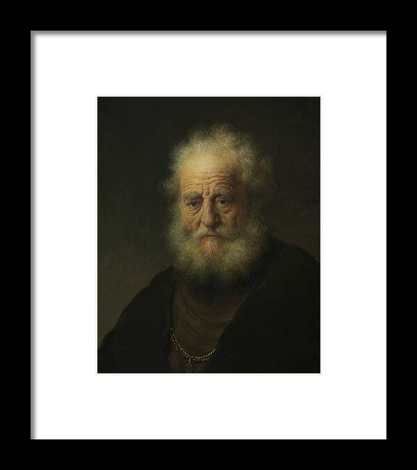 Dutch Painters Framed Print featuring the painting Study of an Old Man with a Gold Chain by Rembrandt