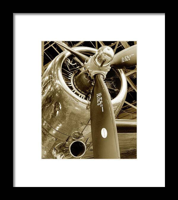 Air Framed Print featuring the photograph Stunning Propeller in Sepia by Dennis Dame