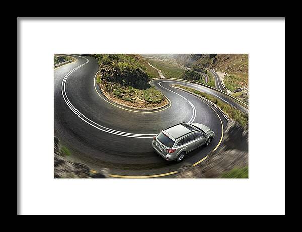 Subaru Outback Framed Print featuring the digital art Subaru Outback by Super Lovely