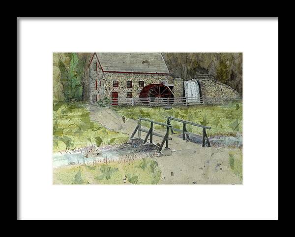 Gristmill Framed Print featuring the painting Sudbury Gristmill by Lynn Babineau
