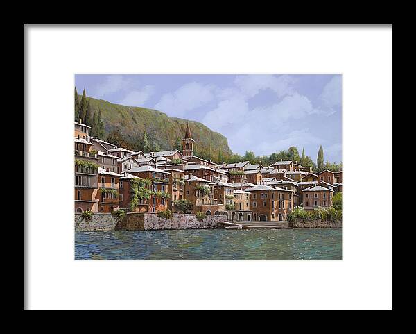Lake Como Framed Print featuring the painting Sul Lago di Como by Guido Borelli