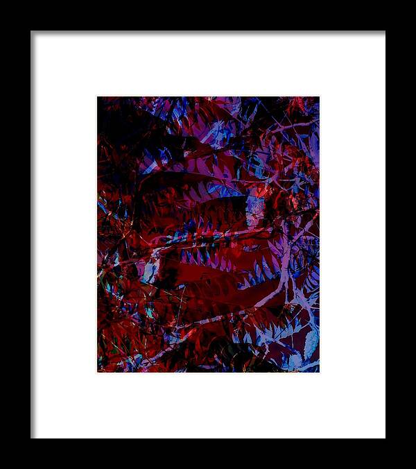 Fall Framed Print featuring the digital art Sumac Abstract by Tg Devore