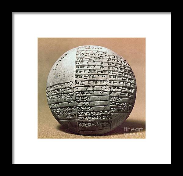 1980 B.c. Framed Print featuring the photograph Sumerian Cuneiform by Granger