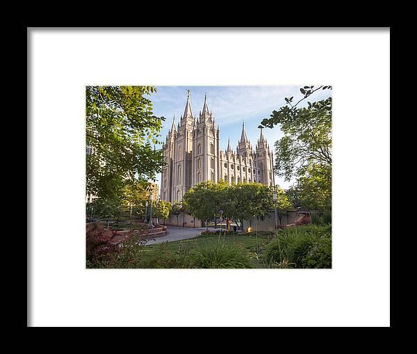 Salt Lake Temple Framed Print featuring the photograph Summer at Temple Square by Emily Dickey