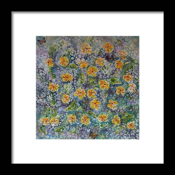 Acrylic Framed Print featuring the painting Spring Bouquet by Theresa Marie Johnson