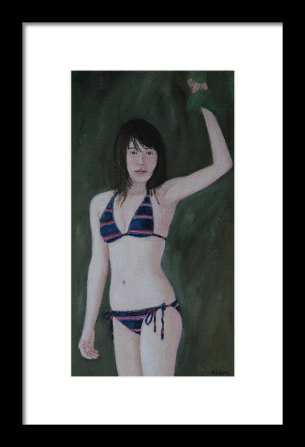 Portrait Framed Print featuring the painting Summer Break by Masami Iida
