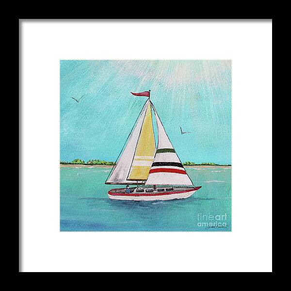 Summer Framed Print featuring the painting Summer Breeze-D by Jean Plout