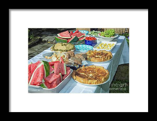 Buffet Framed Print featuring the photograph Summer buffet in garden by Patricia Hofmeester