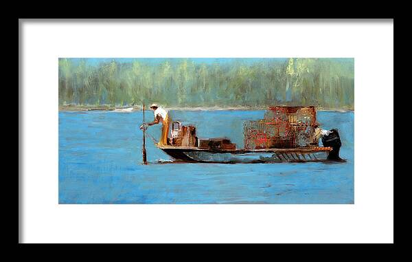 Fishing Framed Print featuring the painting Summer Catch by Donna Lee Nyzio