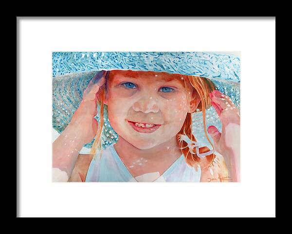 Girl Framed Print featuring the painting My New Hat by John Neeve