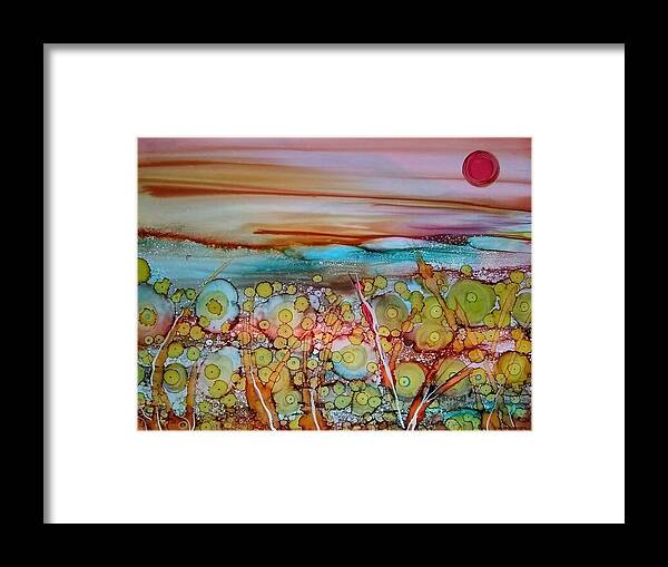 Alcohol Inks Prints Framed Print featuring the painting Summer Daze by Betsy Carlson Cross