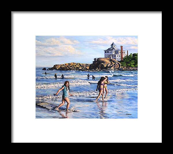 Gloucester Framed Print featuring the painting Summer Evening Good Harbor Beach by Eileen Patten Oliver