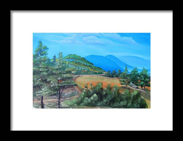 Fields Framed Print featuring the painting Summer Fields 2 by Remegio Onia