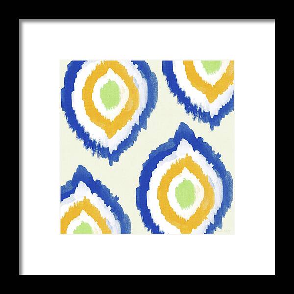 Blue Framed Print featuring the painting Summer Ikat- Art by Linda Woods by Linda Woods