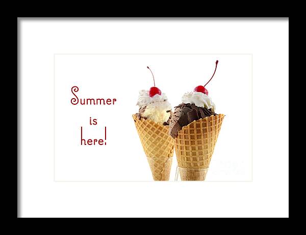 Brown Framed Print featuring the photograph Summer is Here Chocolate Ice Cream by Milleflore Images