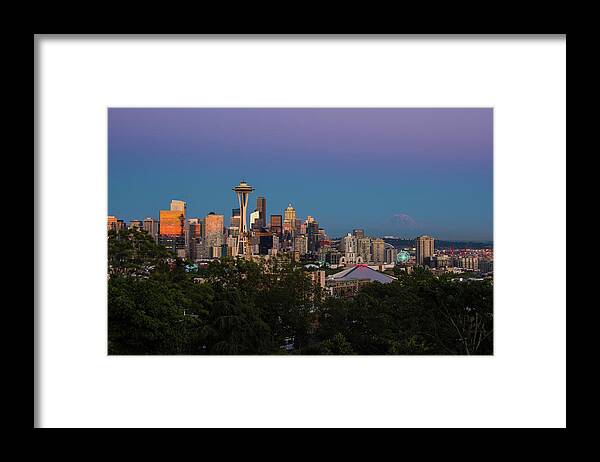 Seattle Framed Print featuring the photograph Summer Kerry Park Sunset by Matt McDonald