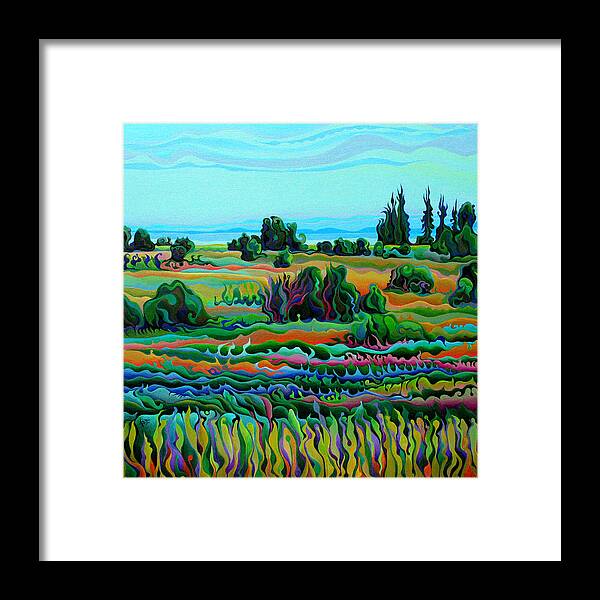 Summer Framed Print featuring the painting Summer Meadow Dance by Amy Ferrari