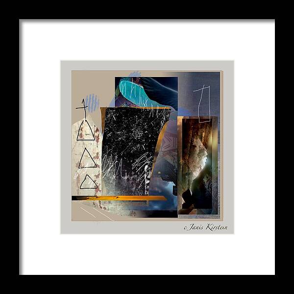 Mixed Media Framed Print featuring the mixed media Summer Night 2 by Janis Kirstein