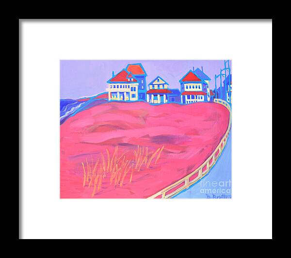 Beach Framed Print featuring the painting Summer Porches Hampton Beach by Debra Bretton Robinson