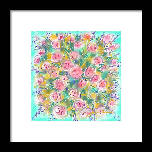Flowers Framed Print featuring the painting Summer Scarf by Jean Pacheco Ravinski