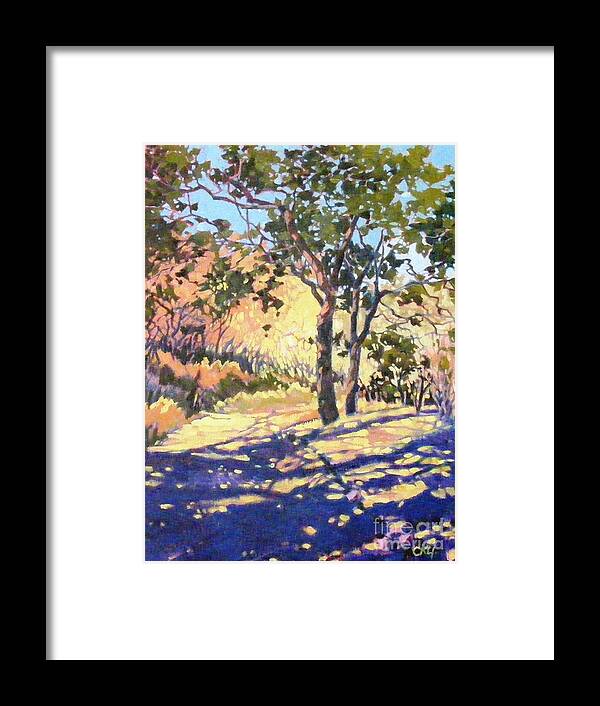 California Landscape Framed Print featuring the painting Summer shadow by Celine K Yong