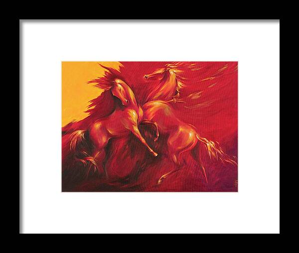 Horse Framed Print featuring the painting Summer Solstice by Dina Dargo