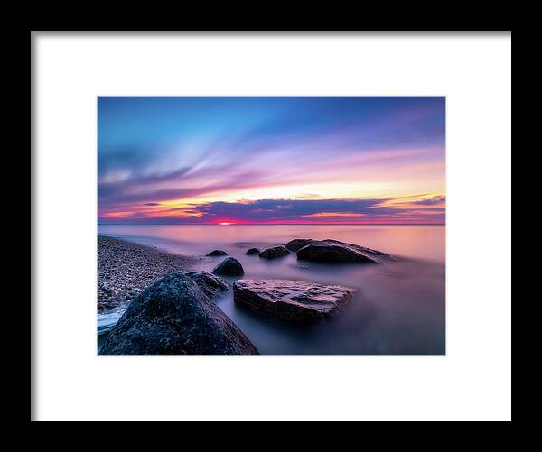 Summer Solstice Framed Print featuring the photograph Summer Solstice Sunset by John Randazzo