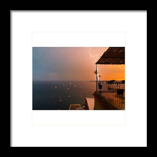 Photographers_professional Framed Print featuring the photograph Summer Storm - Positano, Italia by A Tree Photo - Carlo Prisco