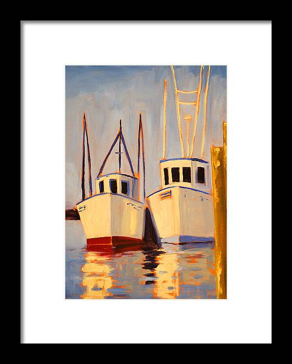 Puget Sound Framed Print featuring the painting Summer Sun Ships by Nancy Merkle