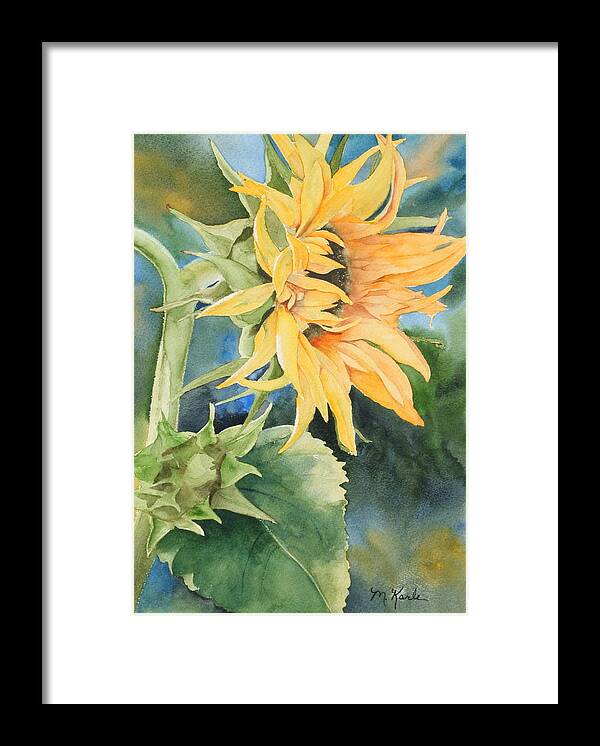 Flower Framed Print featuring the painting Summer Sunflower by Marsha Karle