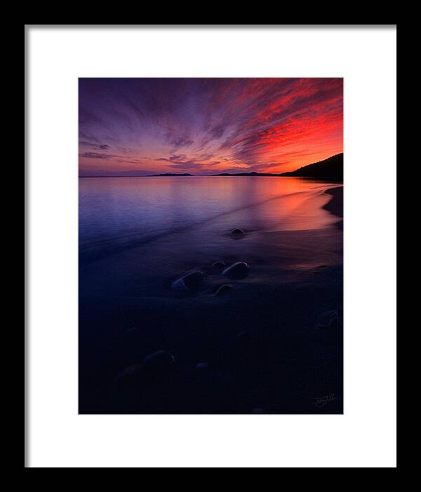 Lake Superior Framed Print featuring the photograph Summer Sunset    by Doug Gibbons