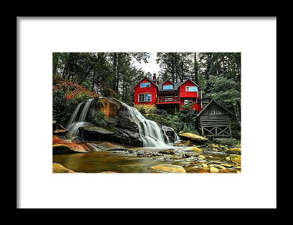 Living Waters Ministry Framed Print featuring the photograph Summer Time at Living Waters Ministry and Shoals Creek Falls by Carol Montoya