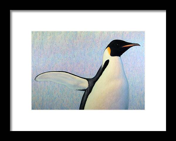 Penguin Framed Print featuring the painting Summertime by James W Johnson