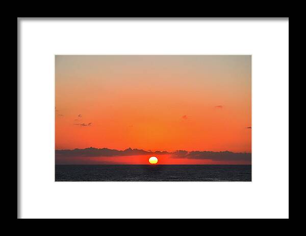 Caribbean Framed Print featuring the photograph Sun Balancing on the Horizon by Joel Thai
