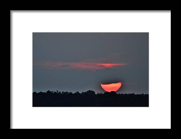 Sun Framed Print featuring the photograph Sun Going Down by Eileen Brymer