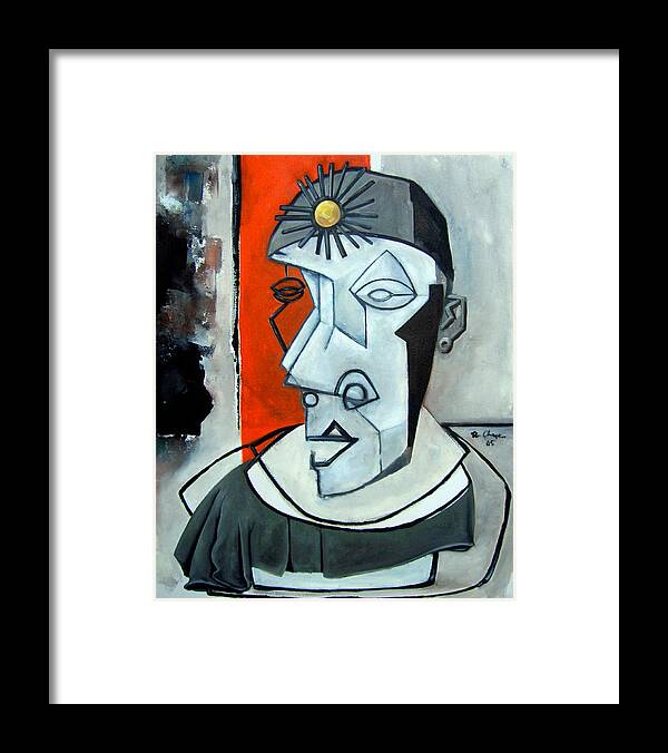 Jazz Piano Sun Ra Framed Print featuring the painting Sun Ra Bust by Martel Chapman