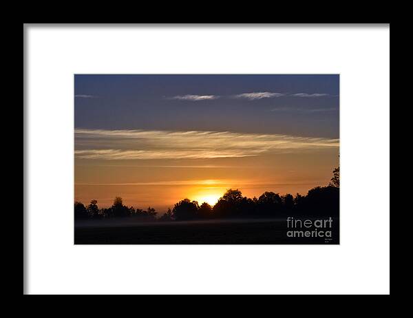 Art Framed Print featuring the photograph Sun Rising-Fog Lifting Over Rural Georgia by DB Hayes