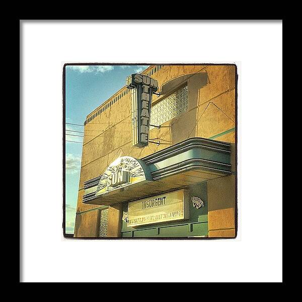 Neon Framed Print featuring the photograph Sun #theater #neon #sign by Alexis Fleisig